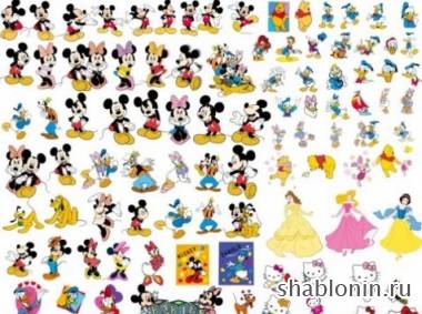Клипарт персонажи уолт диснея в векторе / Walt Disney Клипарт персонажи уолт диснея в векторе / Walt Disney