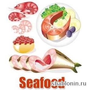 Клипарт морская еда в векторе Клипарт морская еда в векторе