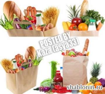 Клипарт Бумажный Пакет с Продуктами Клипарт Бумажный Пакет с Продуктами
