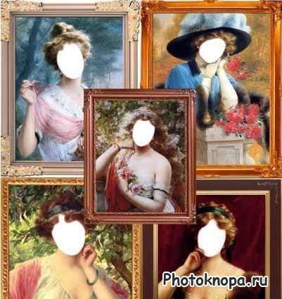 Женские костюмы для фотошопа - Старинная галерея-2 - Портреты