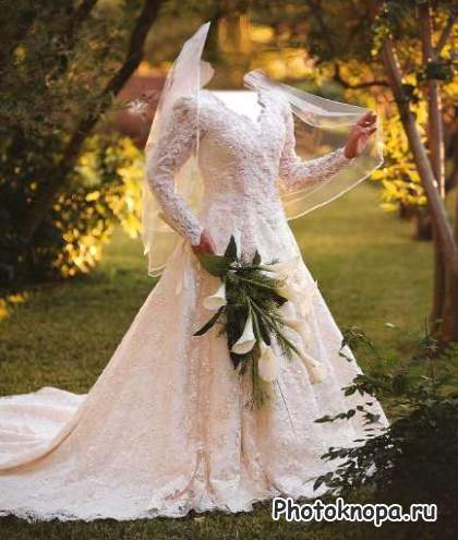 Женские шаблоны для photoshop - Свадебные платья