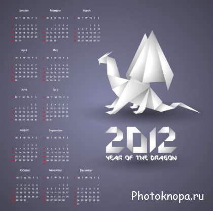 Векторные календари с драконами на 2012 год / Calendars Векторные календари с драконами на 2012 год / Calendars