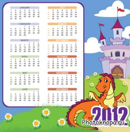 Векторные календари с драконами на 2012 год / Calendars Векторные календари с драконами на 2012 год / Calendars