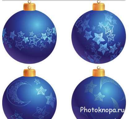 Новогодние елочные шарики синего цвета