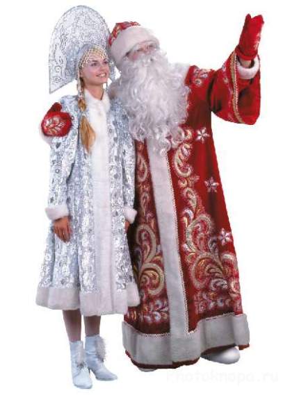 Традиционный русский Дед Мороз и внучка Снегурочка (PSD)