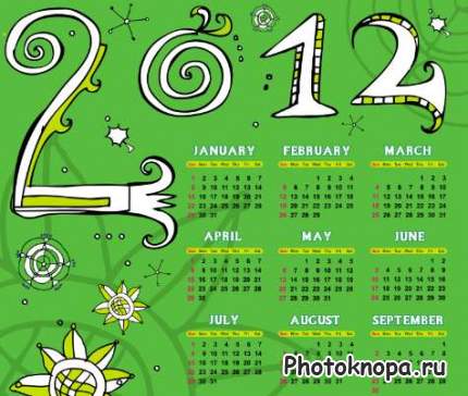 Векторный календарь на 2012 год