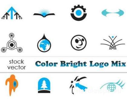Цветные и яркие логотипы в векторе