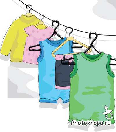 Детская одежда в векторе (платья, футболки, майки)
