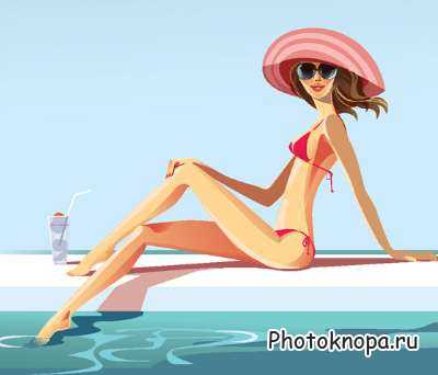 Море, пляж, парни и девушки в векторе Море, пляж, парни и девушки в векторе