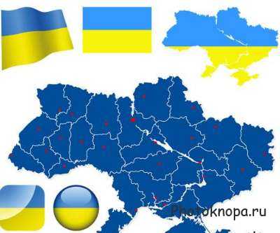 Карта Украины в векторе и Украинская символика