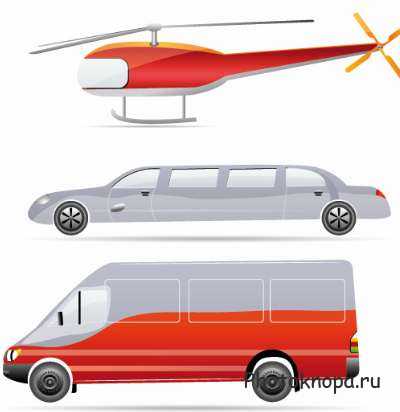 Векторный транспорт (автомобили, автобусы, самолеты)