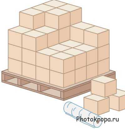 Склады с товаром и роботники склада в векторе Склады с товаром и роботники склада в векторе