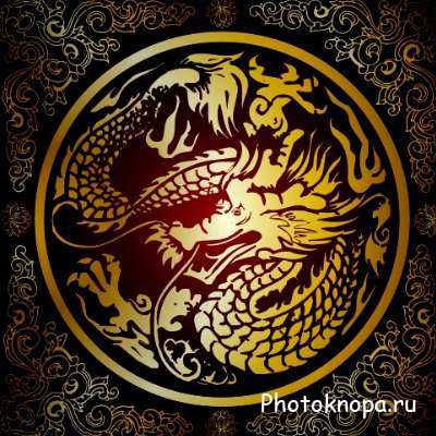 Азиатские фоны с китайскими драконами