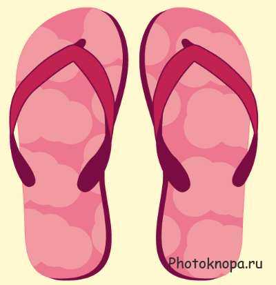 Резиновые шлепки и вьетнамки в векторе Резиновые шлепки и вьетнамки в векторе