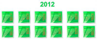 Календарные сетки на 2012 год (сборник)