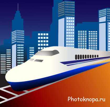 Новый скоростной поезд (электричка) в векторе Новый скоростной поезд (электричка) в векторе