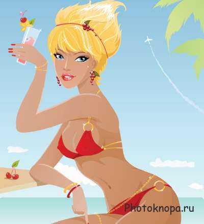 Векторные девушки танцуют, отдыхают, делают шоппинг Векторные девушки танцуют, отдыхают, делают шоппинг