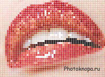 Женские губы с красной помадой в векторе