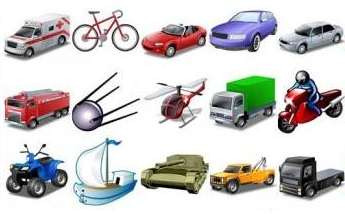 Иконки транспорт - Автомобили, мотоциклы, корабли