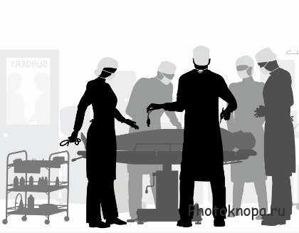 Врачи хирурги в операционной делают операцию - вектор Врачи хирурги в операционной делают операцию - вектор