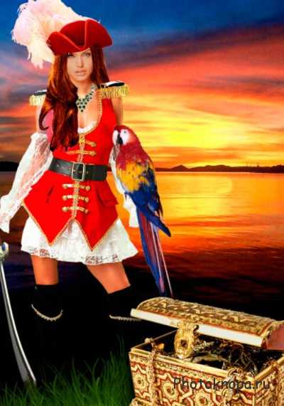 Женский шаблон - девушка пиратка