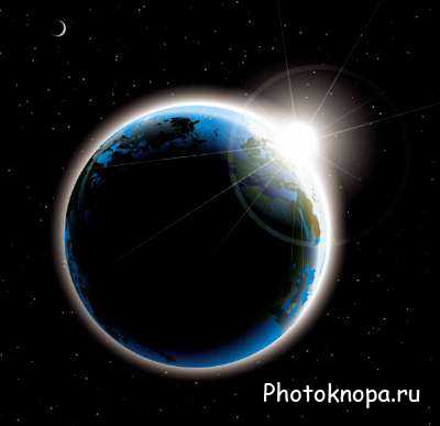 Планета земля, космос в векторе Планета земля, космос в векторе