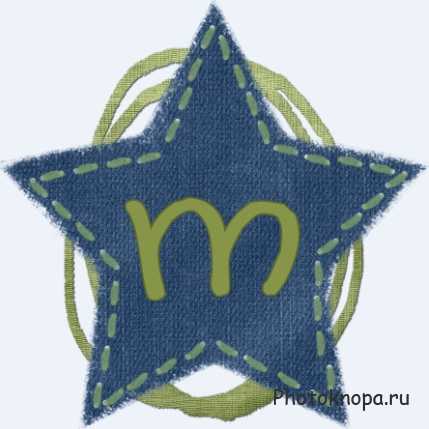 Буквы и цифры алфавита на джинсовой ткани в виде звезд Буквы и цифры алфавита на джинсовой ткани в виде звезд
