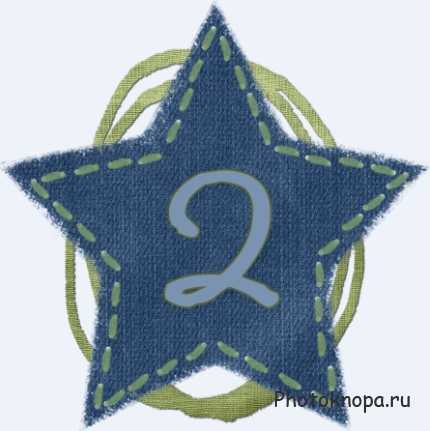 Буквы и цифры алфавита на джинсовой ткани в виде звезд Буквы и цифры алфавита на джинсовой ткани в виде звезд