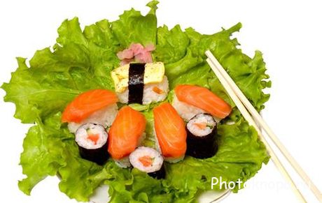 Восточная рыбная кухня (суши, роллы) - растровый клипарт Восточная рыбная кухня (суши, роллы) - растровый клипарт