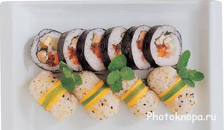 Восточная рыбная кухня (суши, роллы) - растровый клипарт Восточная рыбная кухня (суши, роллы) - растровый клипарт