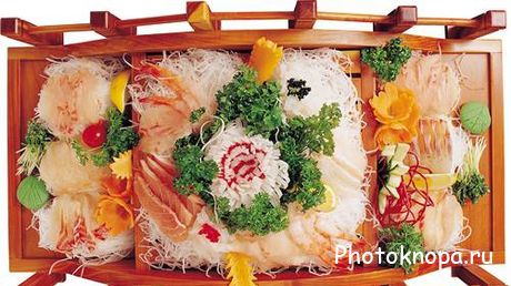 Восточная рыбная кухня (суши, роллы) - растровый клипарт Восточная рыбная кухня (суши, роллы) - растровый клипарт
