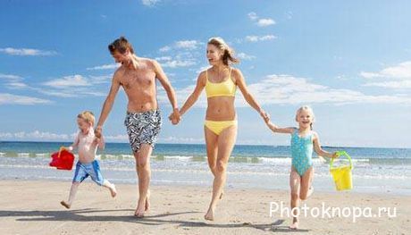 Люди загорают и отдыхают на пляже - растровые клипарты Люди загорают и отдыхают на пляже - растровые клипарты