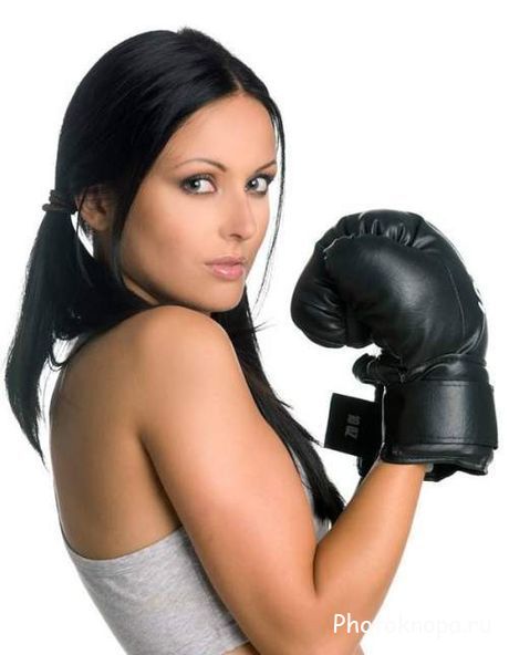 Девушки в боксерских перчатках - спортивный клипарт