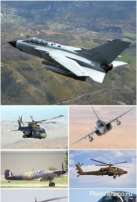 Авиация - военные самолеты, вертолеты (клипарты)