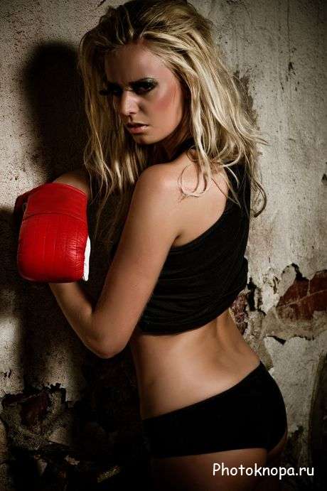 Клипарт девушка боксерка / Boxing girl