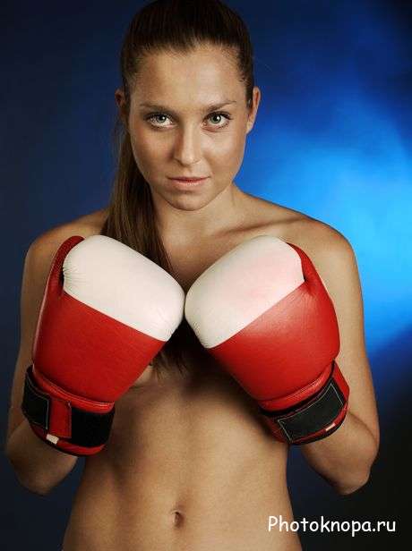 Клипарт девушка боксерка / Boxing girl