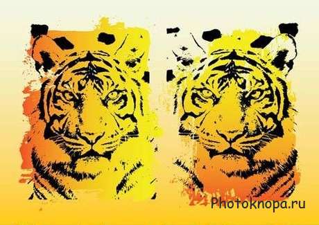 Хищные животные в векторе (тигры, леопарды)