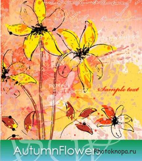 Осенние цветы в векторе - Autumn Flowers Осенние цветы в векторе - Autumn Flowers