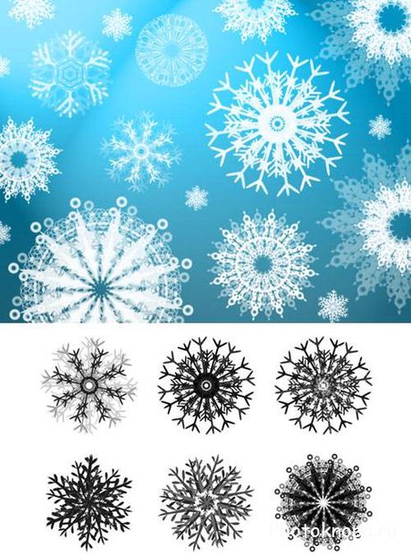 Кисти для фотошопа снежинки - Snowflakes Brushes Кисти для фотошопа снежинки - Snowflakes Brushes
