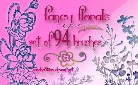 Кисти для фотошопа фантастические цветы - Fancy Florals Brushes Кисти для фотошопа фантастические цветы - Fancy Florals Brushes