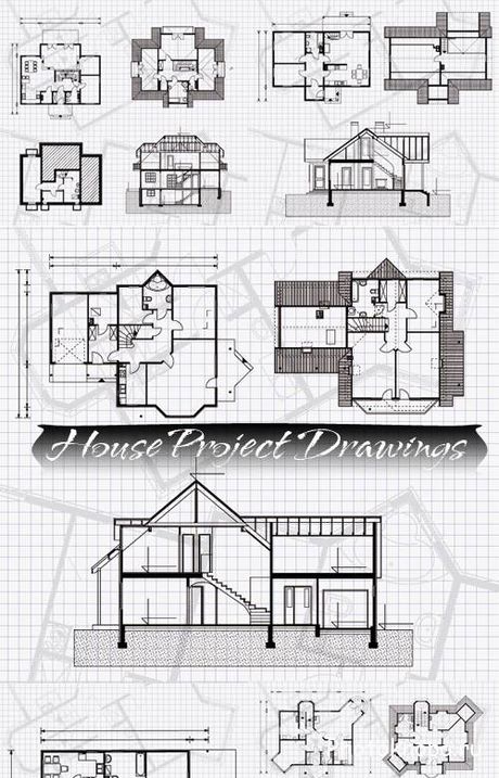 Проекты домов векторный клипарт - House Project Проекты домов векторный клипарт - House Project