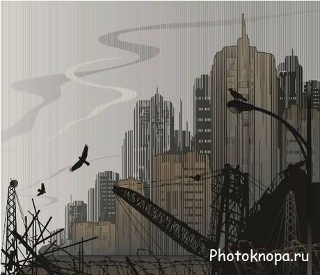 Городские пейзажи - векторные клипарты Городские пейзажи - векторные клипарты