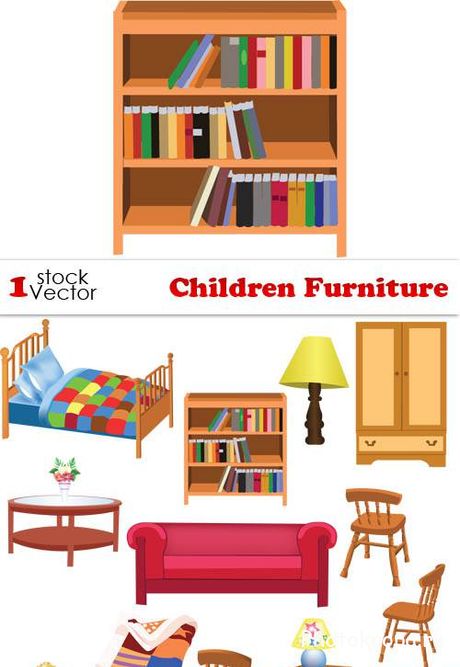 Детская мебель в векторе