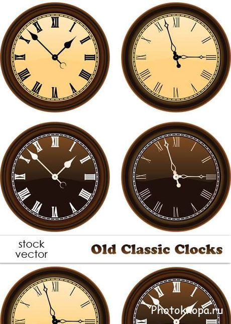 Старые круглые часы в векторе