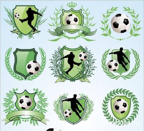 Футбольные эмблемы и баннеры в векторе