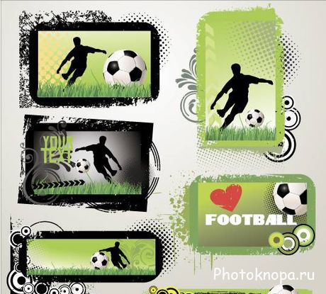 Футбольные эмблемы и баннеры в векторе