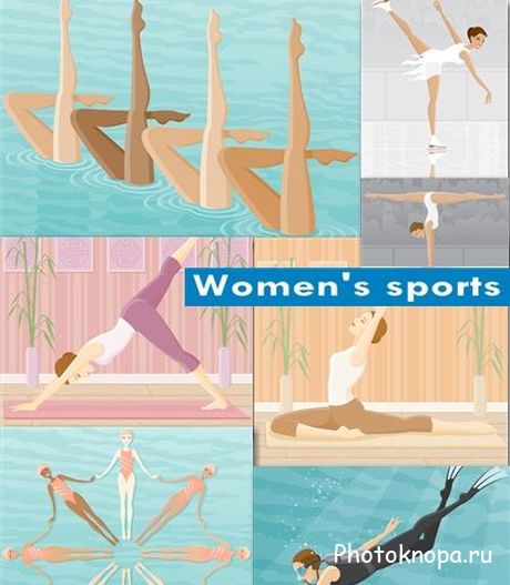 Девушки спортсменки в женских видах спорта - вектор