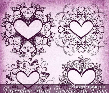 Кисти для фотошопа рамки из сердечек - Heart frame brushes Кисти для фотошопа рамки из сердечек - Heart frame brushes