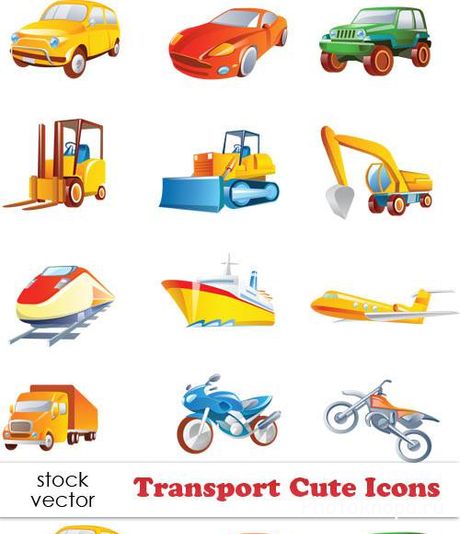 Транспорт векторные иконки - Transport Icons