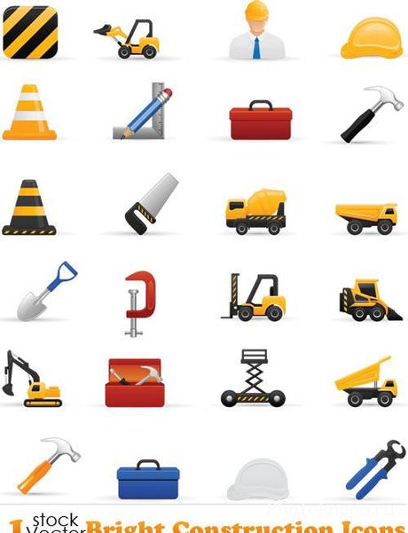 Строительные иконки векторный клипарт - Icons Vector Строительные иконки векторный клипарт - Icons Vector